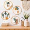 4pcs/Set Wood Homestay Crafts Decorative Hollow Pattern Wall Hanging Circular Design Pendants Home Decoration