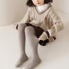 Spring Autumn Children's Warm Tights Solid Color Vertical Stripe Girl Pantyhose Fashion Non Dropping Crotch Kids Dance Panties