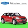 1/24 Scale Welly MINI Copper S Paceman Alloy Car Model Diecasts Metal Toy Vehicles Car Model High Simulation Collection Childrens Gifts