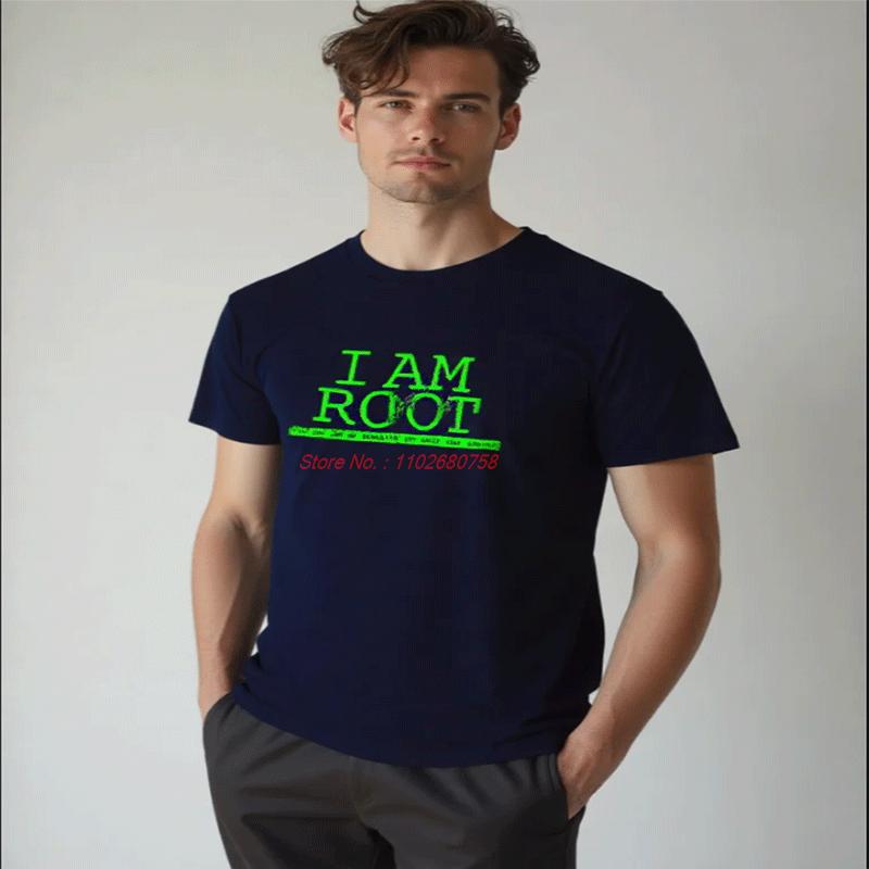 Linux I Am Root Cotton Tshirt Unisex Oneck Tshirt Linux Computer Operating System Geek Summer Streetwear Short Sleeve Tshirt