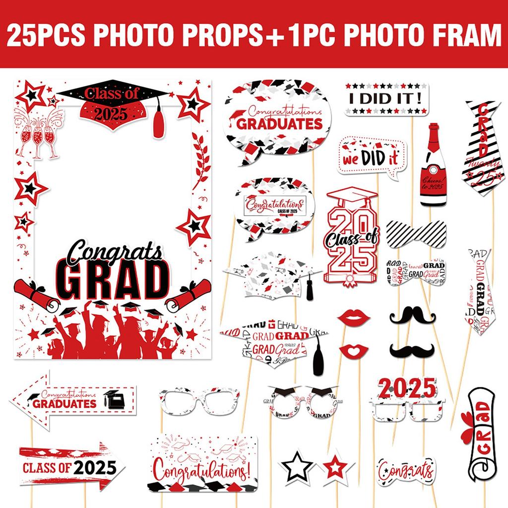 Graduation Season 26pcs Handheld Photo Frame Photo Props Party Decoration Supplies