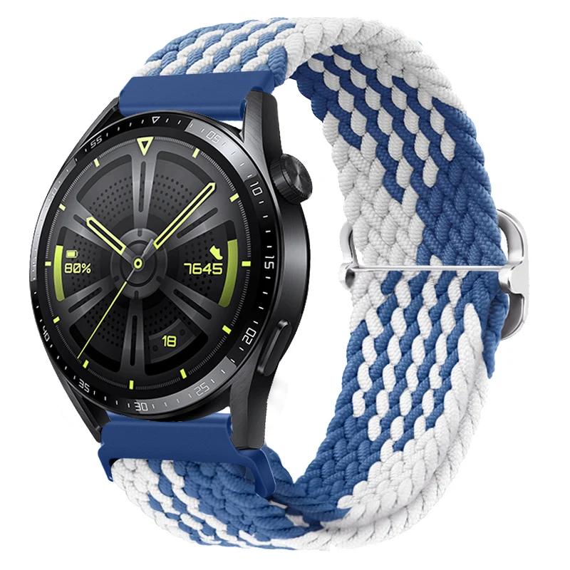 22 мм 20 мм Плетеный нейлоновый ремешок для Huawei Watch 4/3/GT4-3 Samsung Watch 6/5/4/3 Тканевый браслет Наручный ремешок Amazfit GTR 4/GTS4