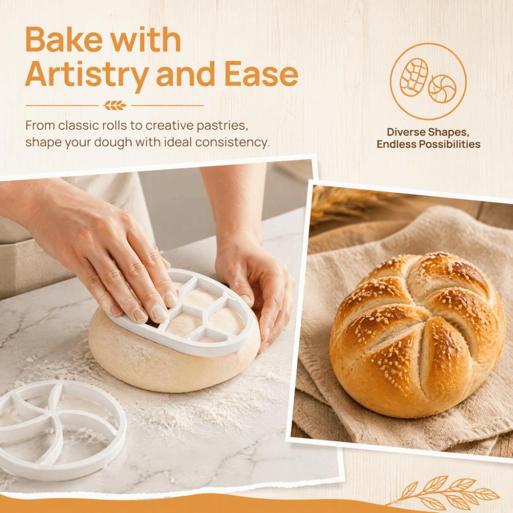 2PCS Round Shape Bread Dough Press Mold PP Pastry Cutter Set New Bread Roll Mold DIY Home Baking