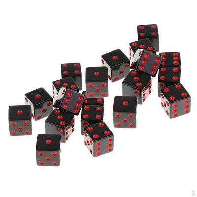 20 штук пластиковых шестигранных кубиков D6 с точками и для ролевых игр
