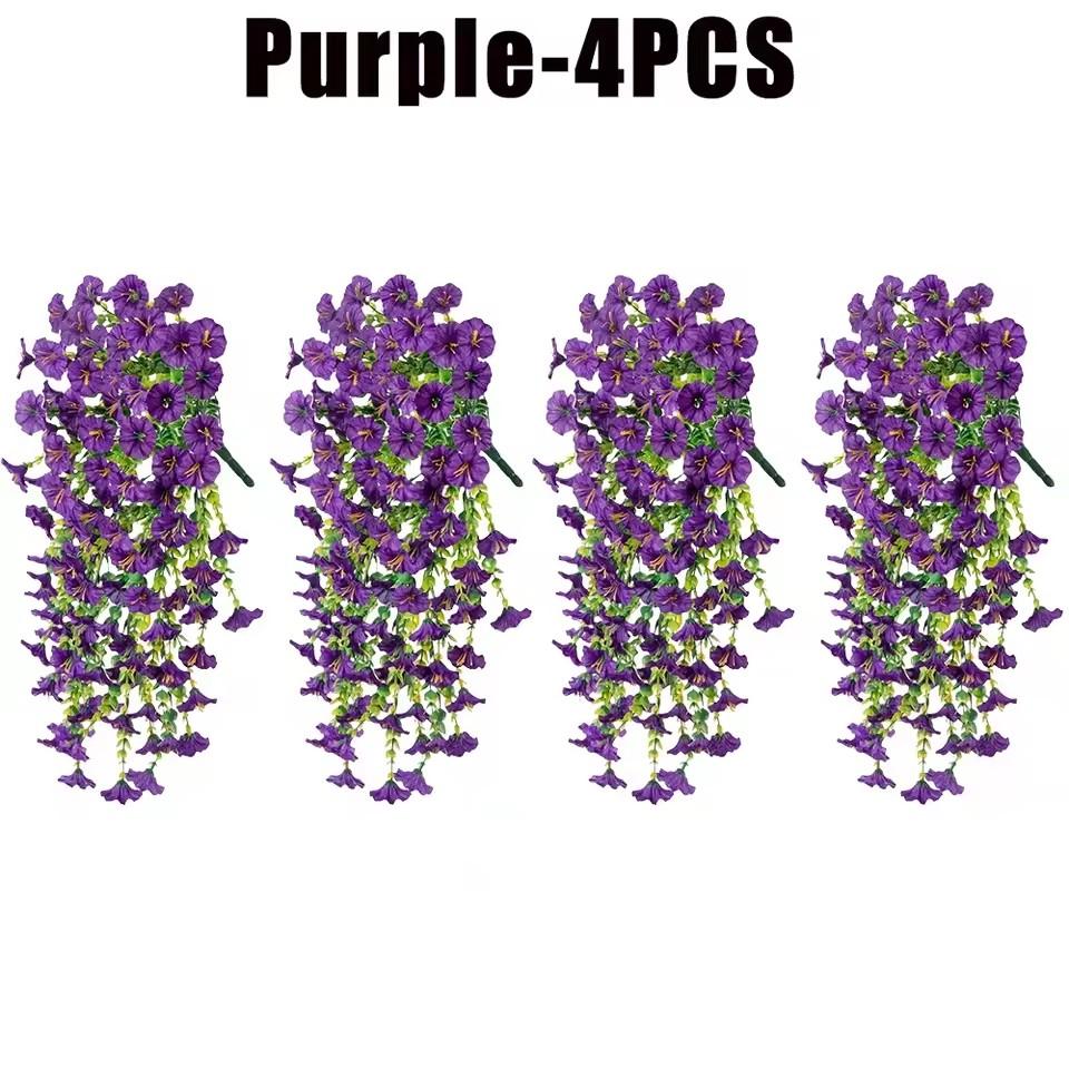 1/10PCS Artificial Morning Glory Hanging Flowers Fake Flower Outdoor Home Garden Wall Hanging Petunias Plants Wedding Decoration