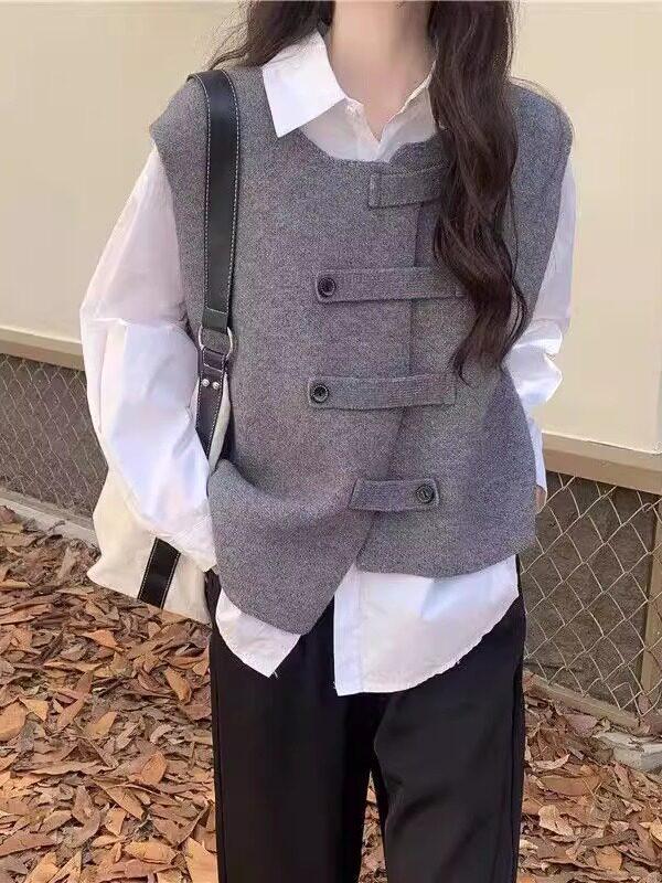 Women's 2026 Autumn/Winter Sleeveless Cardigan Vest
