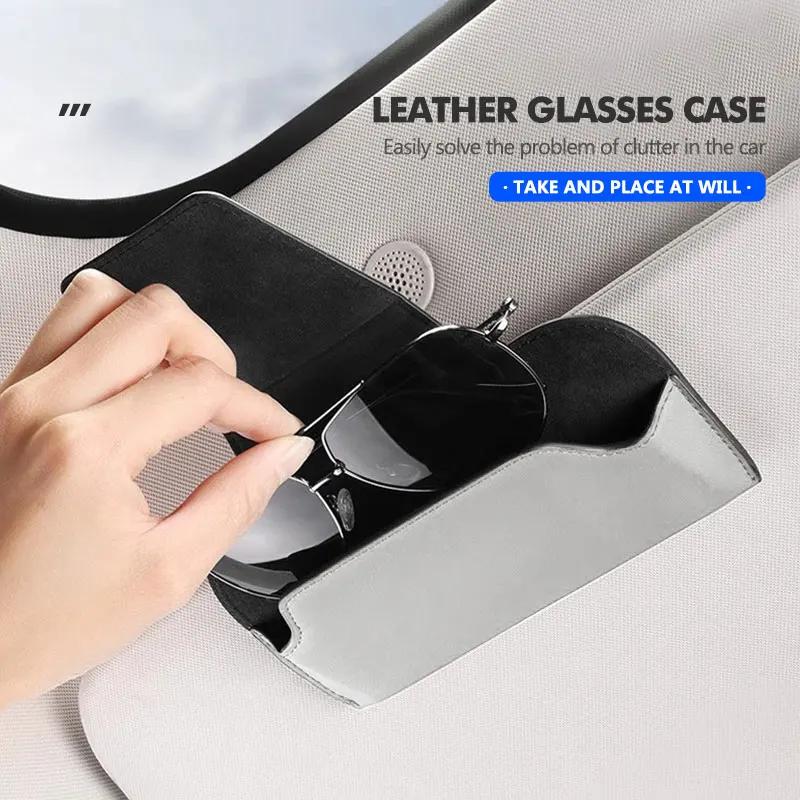 POOR1 Car Glasses Case Sun Visor Eyeglass Holder Card Ticket Clip For Citroen Grand Berlingo Jumper Celysee Xsara Picasso Aircross