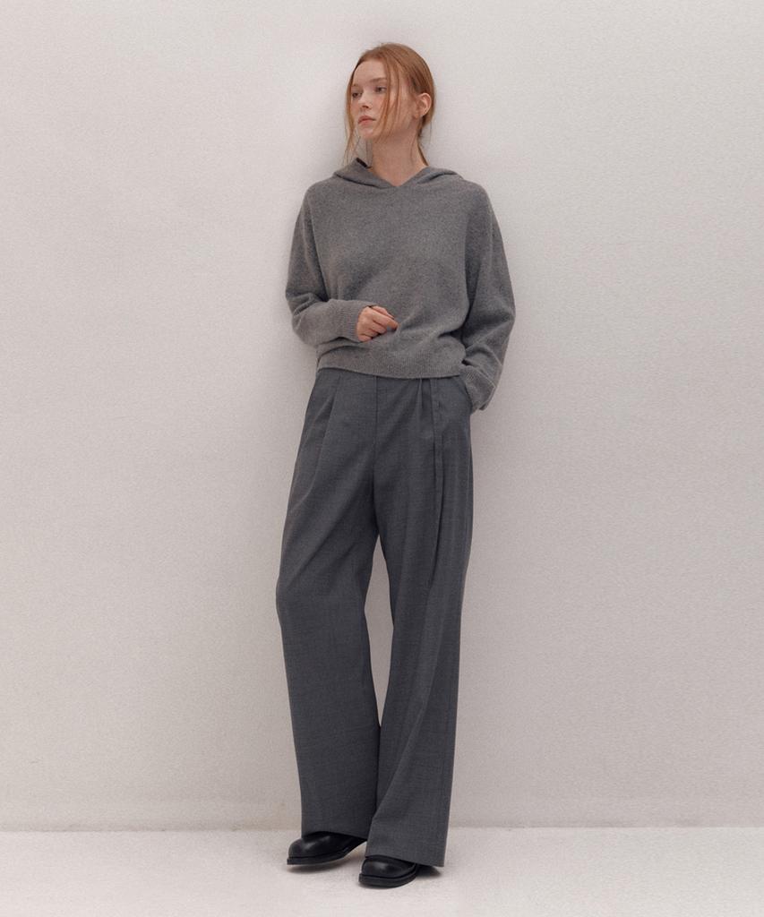 AVA MOLLI Belted One Tuck Pants (Grey)