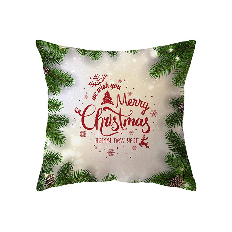 С Рождеством декоративный принт узор наволочка дома гостиная диван украшения квадратная полиэстеровая подушка наволочка