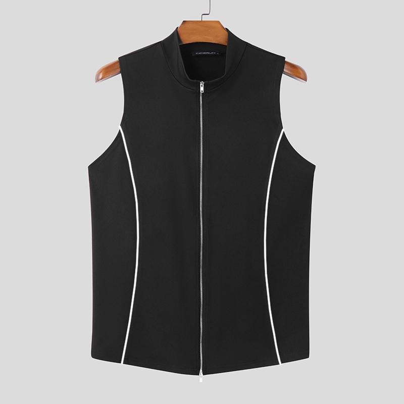 INCERUN Летние мужские повседневные облегающие майки без рукавов с вышивкой футболки