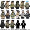 MOC Special Forces Military Minifigures ACU Soldier SAS Commando with AK Weapon Building Blocks Toy for Kids