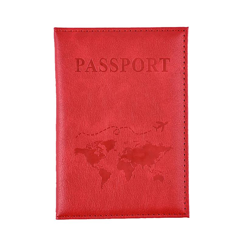 Pu Leather Card Case Cover Unisex Simple Passport Cover World Thin Slim Travel Passport Holder Wallet Gift