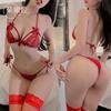 Sex Underwear Bound Three-point Sexy Lace Seduction Bra Underwear Women's Transparent Pajamas Private Clothes Uniform Set