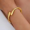 Simple Teardrop Shaped Bangle For Women Creative Gold Color Adjustable Cuff Open Bracelet Girls Fashion Jewelry