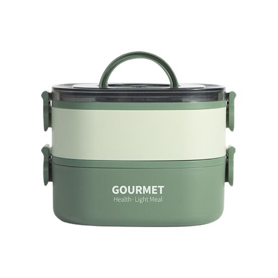 Герметичный ланч-бокс Bento 1400 мл/2000 мл с вилкой, штабелируемый многоразовый для детей и взрослых, микроволновая печь, сейф для посудомоечной машины и морозильной камеры