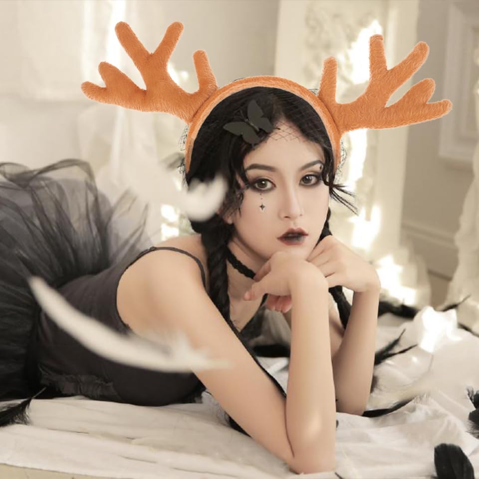 Повязка на голову с рогами оленя Toddmomy, Унисекс Аксессуар для волос, Реквизит для косплея, Вечеринка, Рождественское украшение для волос, Аксессуар для костюма
