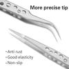 2 шт. Промышленные пинцеты Электроника Антистатические Изогнутые Прямые наконечники Прецизионные Нержавеющие Наборы ручных инструментов для DIY Пинцеты Ремонт телефона