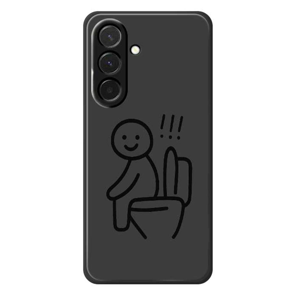 For Samsung Galaxy A36 5G Case Stickman Toilet Pattern Printing Straight Edge TPU Phone Back Cover
