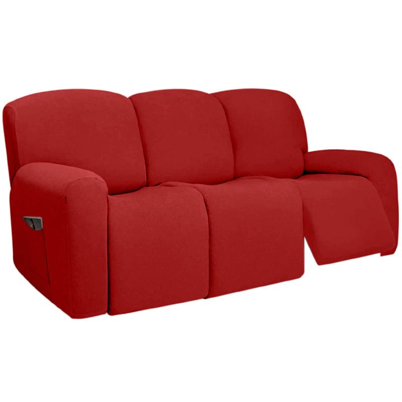 3 Seat Stretch Sectional Recliner Sofa Slipcover With Elastic Bottom Soft Washable Furniture Pet Protector Couch Cover