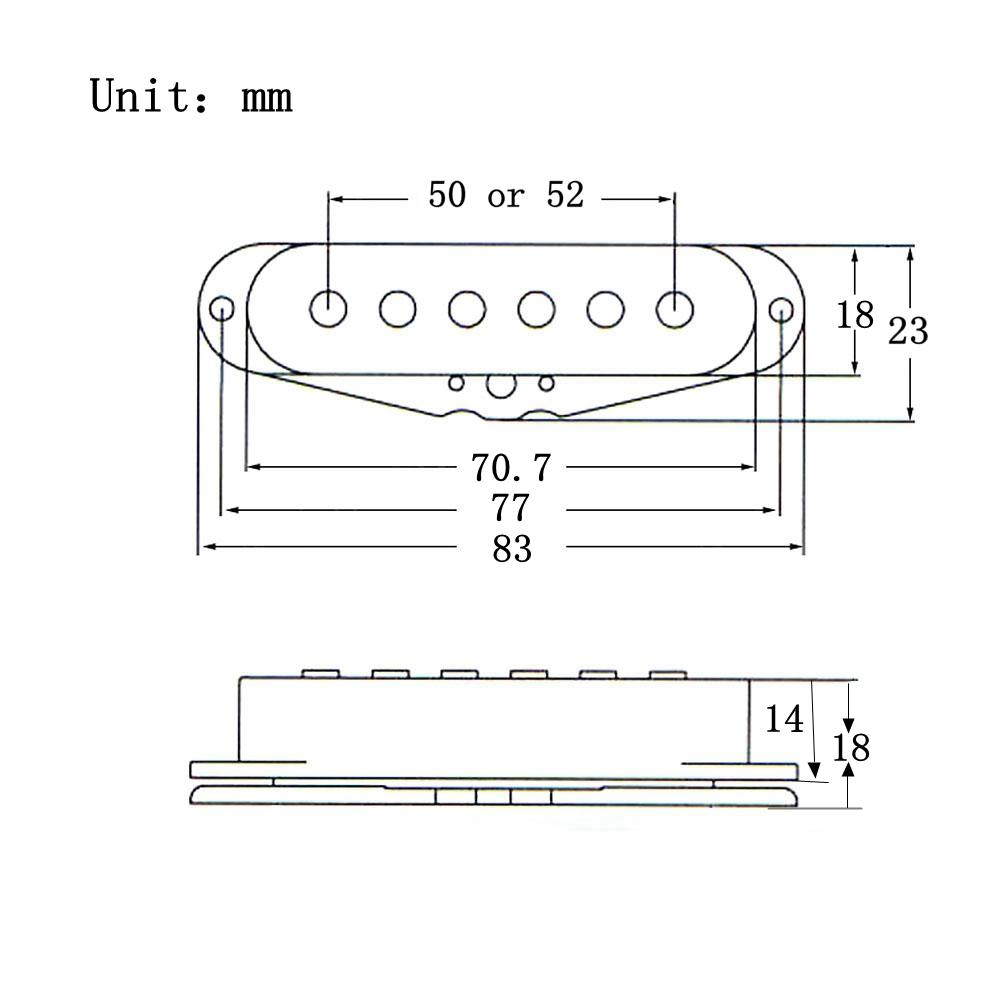 Одиночные звукосниматели для электрогитары Alnico SSS 50/50/52 мм Белые для ST SQ Электрогитары
