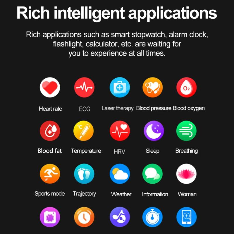 2025 Новые умные часы с сапфировым стеклом для неинвазивного мониторинга здоровья, лазерной терапии, контроля жиров в крови, мочевой кислоты, ЭКГ, для Xiaomi