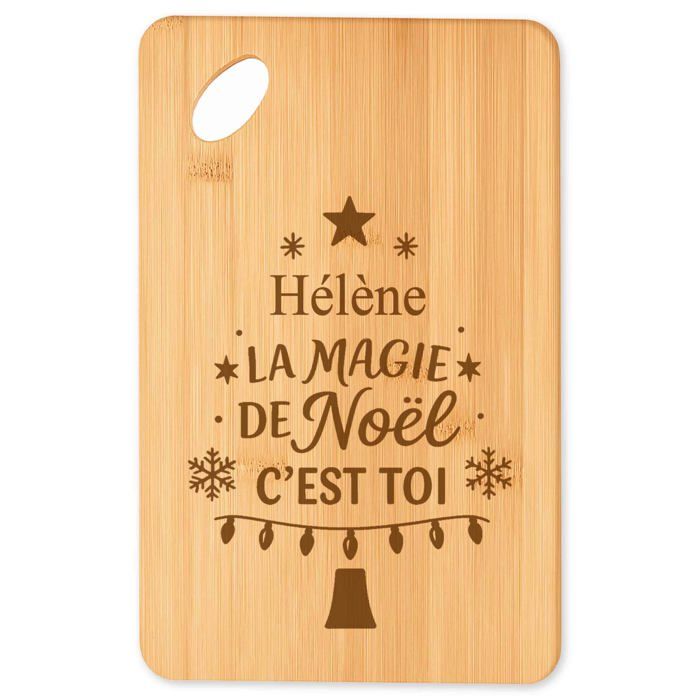 Planche à découper - PLANETEE - Hélène Magie de Noël Sapin - Bambou - Gravé - Motif sapin, design festif