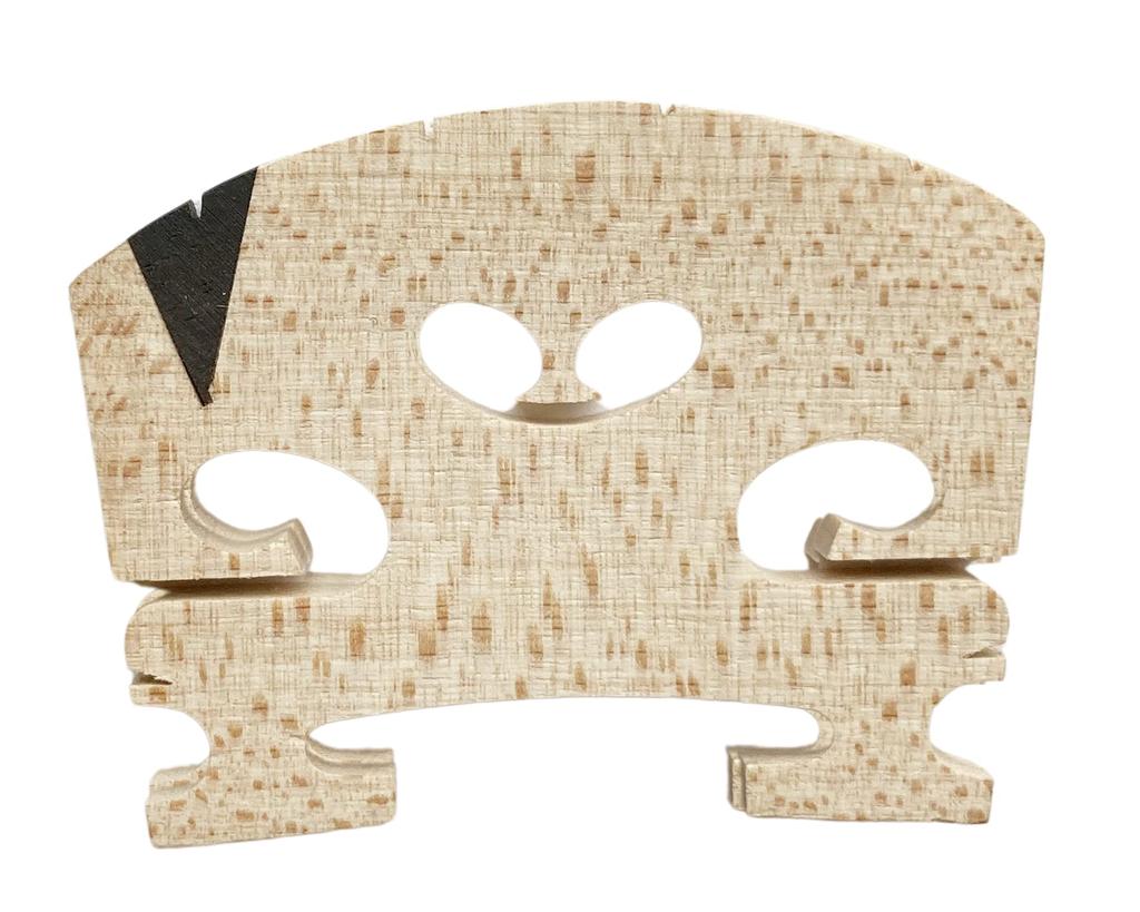 Teller Violin Bridge, Easy Setting, Pre-Cut, with File, Authentic (44, Three-Star Grade, V Inlay)