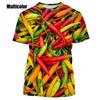 Персонализированные модные забавные футболки с 3D принтом Chili, креативный узор, футболка унисекс с короткими рукавами в стиле Харадзюку, топы, мужские и женские футболки