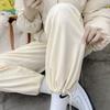 Женские спортивные штаны 2025 новый осенне-зимний бархатный утолщенный хлопковый штаны широкие спортивные штаны на манжетах повседневные вельветовые штаны
