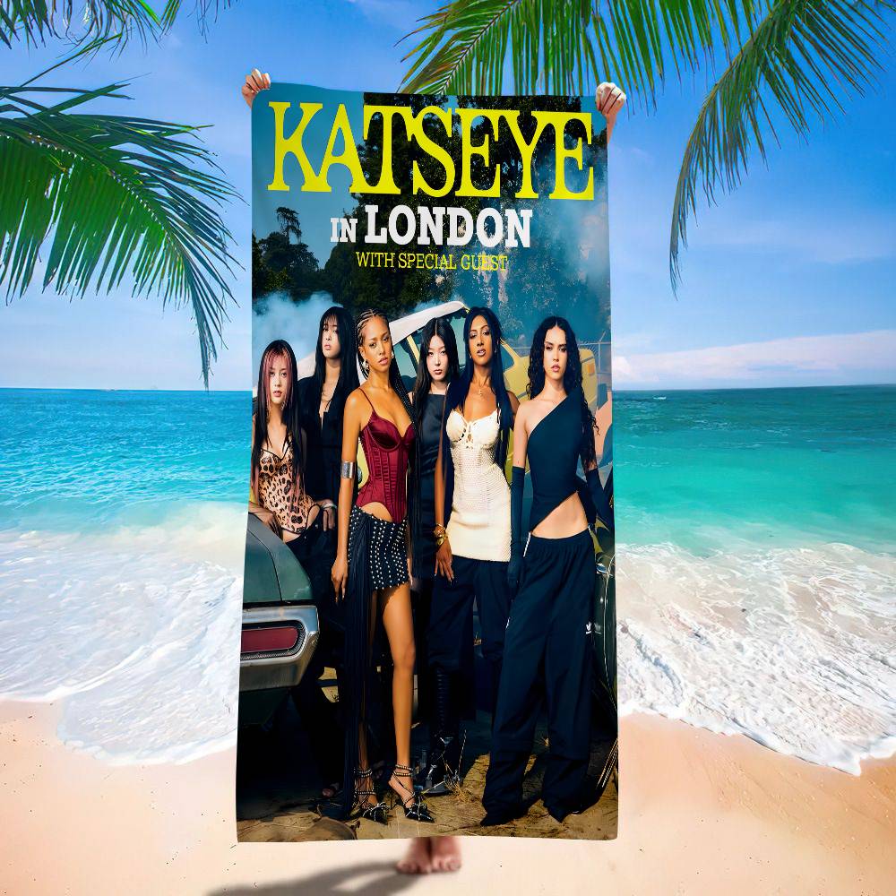Group K-Katseye K-Pop Microfiber Blanket Quick Drying Beach Towels Oversized Printing Super Absorbent Pool Towel Blanket