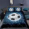 Семейное постельное белье Deluxe, односпальная кровать, двуспальная кровать, полноразмерная наволочка с 3D футбольным принтом и пододеяльник, 2/3 комплекта семейного постельного белья для спальни