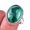 Ювелирное кольцо из натурального стерлингового серебра 925 пробы с натуральным малахитом, размер 9 H0v02
