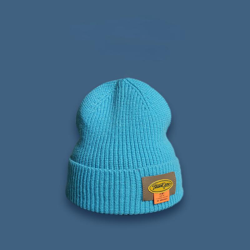 Чисто цветная шерстяная повседневная хип-хоп шапка шапка бини универсальная вязаная шапка мужская и женская индивидуальная модная парная шапка