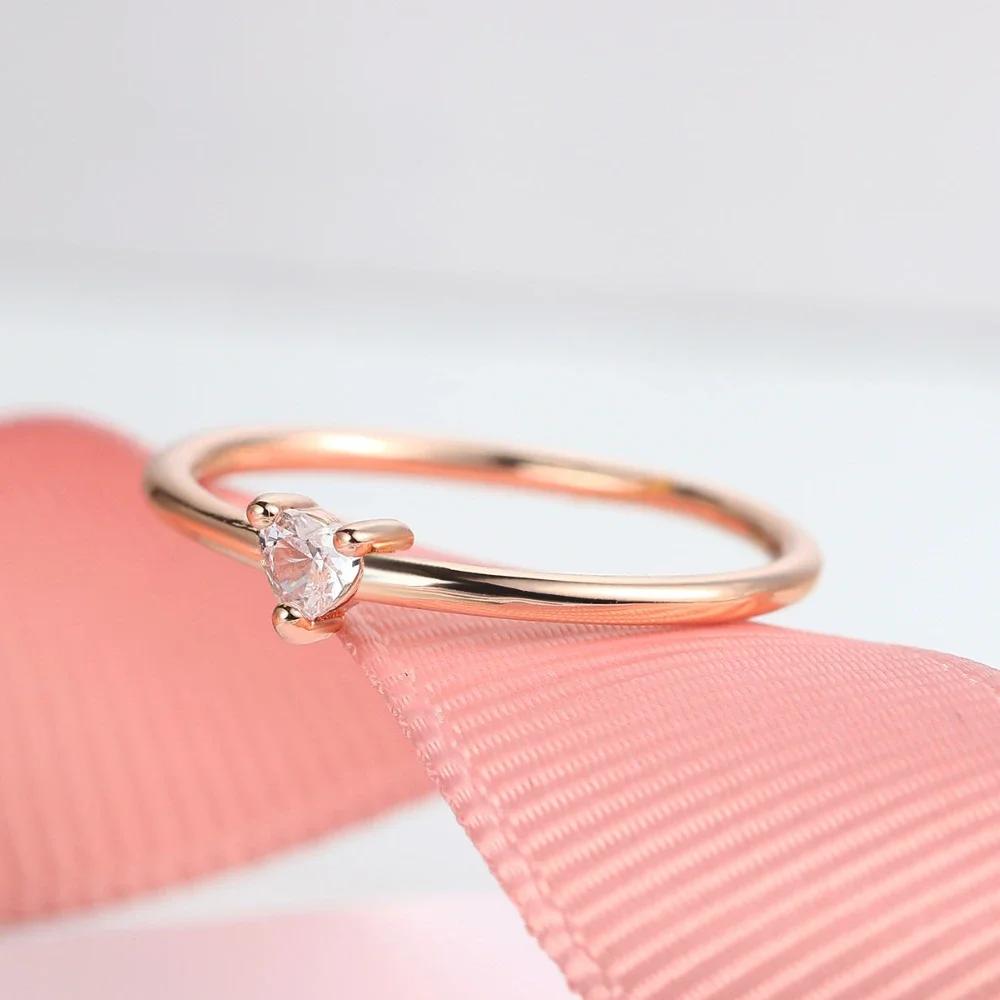 Luxury Dainty Thin Rings for Women Gold Silver Love Heart Zircon Delicate Wedding Dating Ring Fashion Jewelry Gift