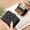Fashion Wallets Women Organ Card Holder Lingge Short  Purse Simple Generous Ladies Zipper Wallet Credit Holders
