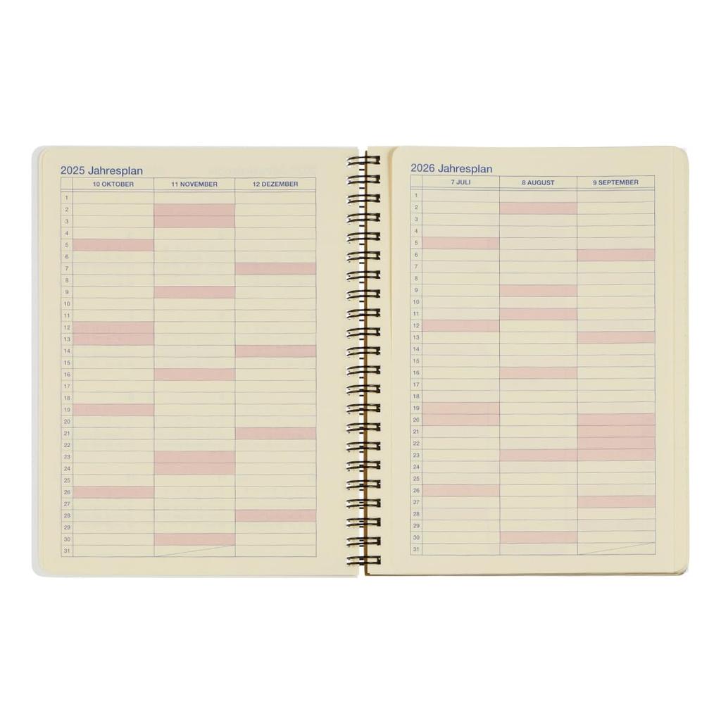 [Ежедневник Delfonics, издание 2026 / Начало с октября 2025 г.] Rollbahn Animal A5 Ежемесячный планировщик (Светло-розовый)