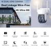 Камера видеонаблюдения с питанием от солнечной энергии, WiFi/4G, Высокочеткий двухлинзовый ночной видеорегистратор