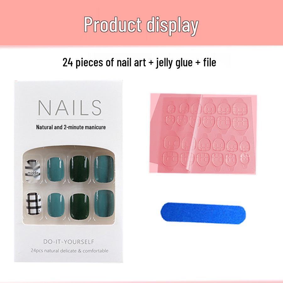 24-Piece Minimalist White Aurora French Manicure Medium-Long Square False Nails Set