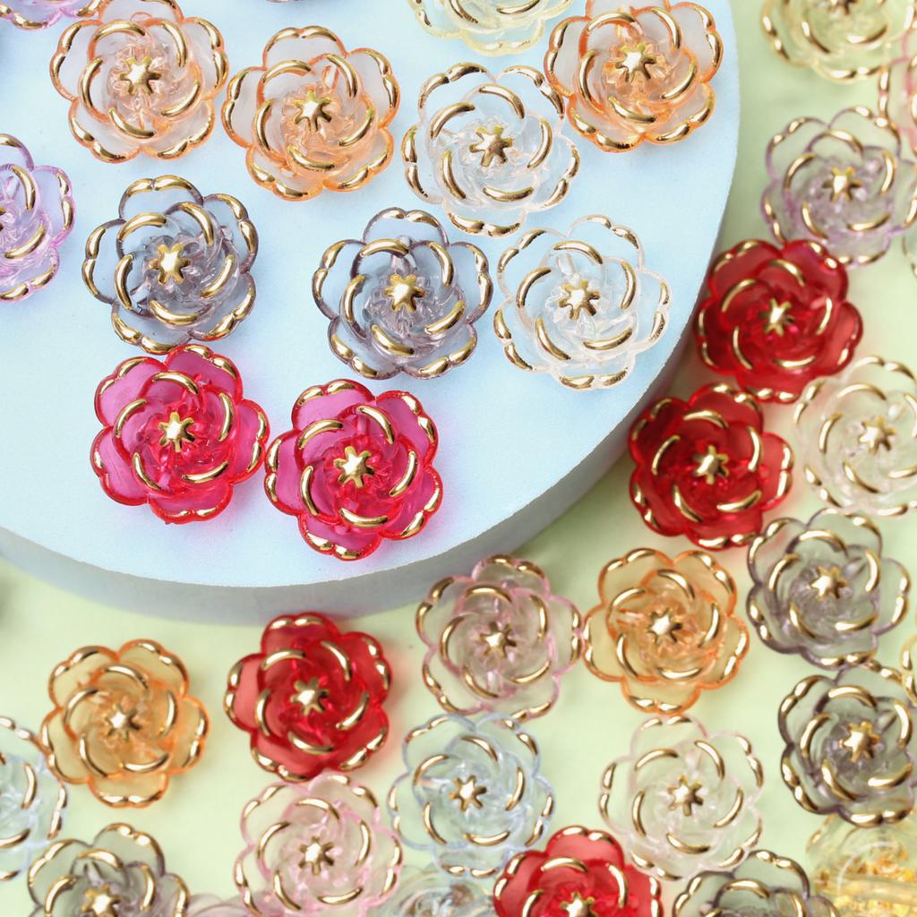 20 шт. 17,6 мм, модные акриловые цветочные бусины, подвеска, браслет «сделай сам», ожерелье, ювелирные изделия, материалы ручной работы