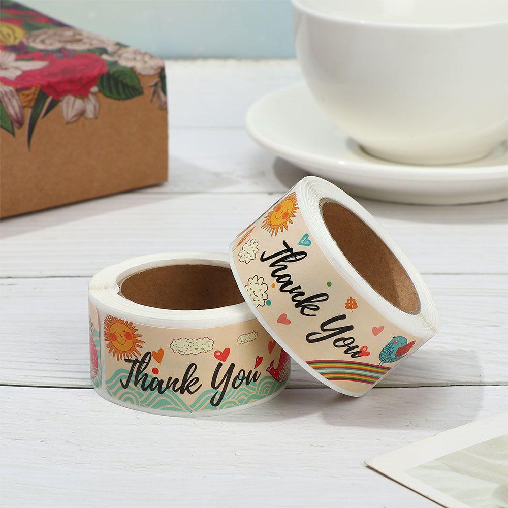 Упаковочные Декоративные Запечатывающие Этикетки Мультяшный Узор Наклейки Спасибо Выражаю Признательность Приветственные Бирки