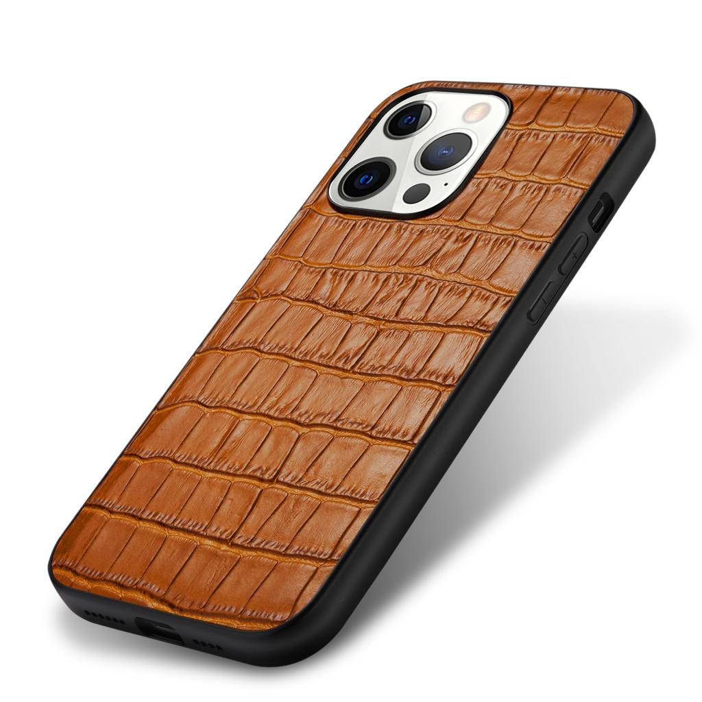Роскошный Чехол из Натуральной Кожи Крокодила Для iPhone 15 16 14 13 11 12 Pro Max 7 8 Plus X XR XS Ударопрочный Чехол