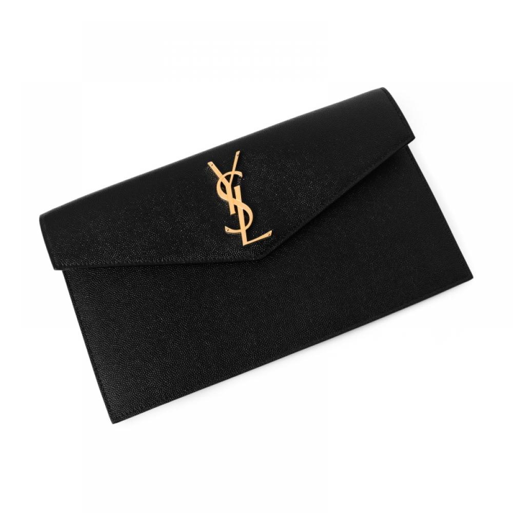 Saint Laurent Cassandra Monogram Uptown Gold Envelope Clutch Bag 565739 1gf0j