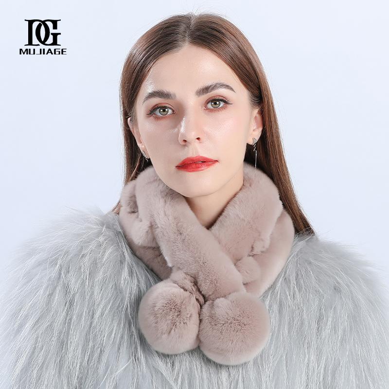 Scarf Women's Winter New Korean Fashion Versatile Thickened Cute Girl Rex Rabbit Hair Handmade Fur Neck