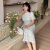 Large size women's clothing new Chinese style improved cheongsam dress 2026 summer small fresh skirt 244840