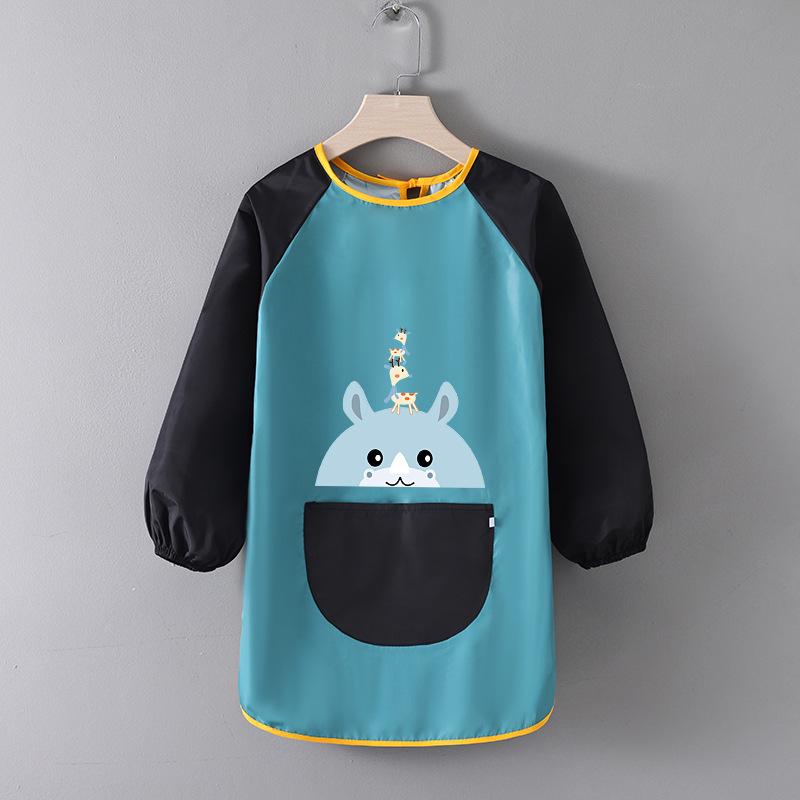 Детский водонепроницаемый художественный фартук с логотипом - Двусторонний фартук для рисования и еды