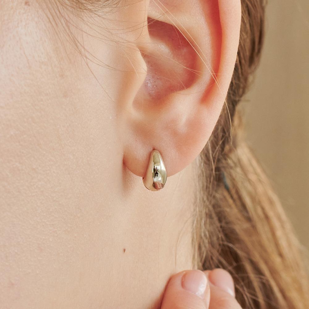Loveenb [14K Gold] Two-Tone Volume One-Touch Earrings (Reversible)