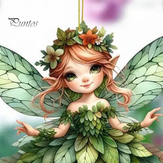Украшение на рождественскую елку с шнурком, легко повесить 2D подвеску в виде маленькой девочки-ангела на сумку для автомобиля, брелок, украшение