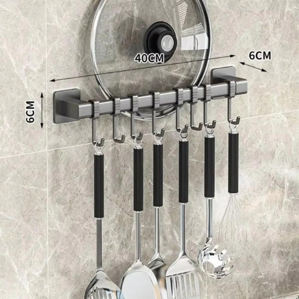 Adjustable Kitchen Hook Wall Mounted Hanging Rod New Storage Rack Kitchen Utensils