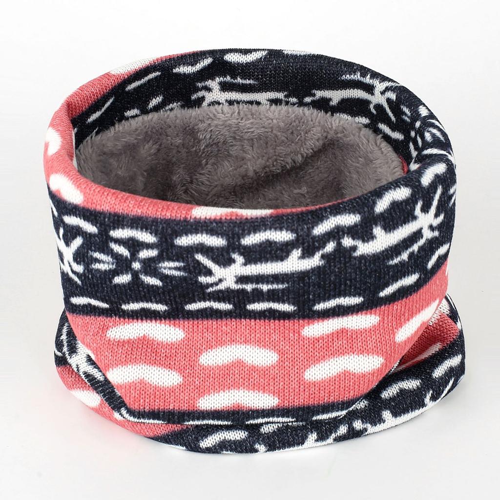Autumn Winter New Women Printing Knit Neck Cover Warm Ring Scarf Female Fashion Fleecing Neckerchief Spring Wind Protection Men