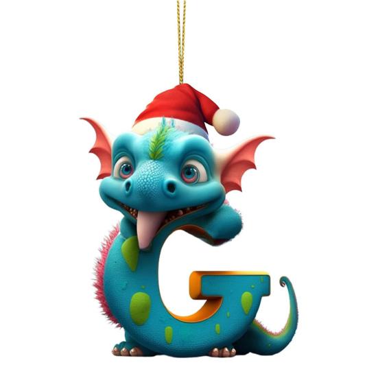Рождественская елка Подвеска Мультфильм Динозавр Письмо Украшение для дома Окно автомобиля 2D Плоский